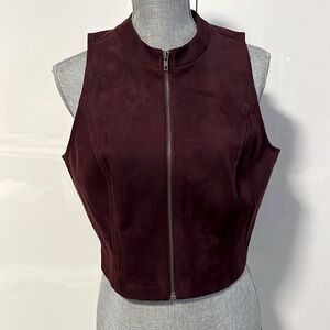 JACK BY BB DAKOTA Crop Fitted Vest Burgundy, Size L